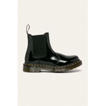 Dr. Martens ghete chelsea de piele 2976 femei, culoarea negru, cu toc plat 25278001-Black