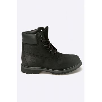 Timberland botine Premium Boot femei, culoarea negru, cu toc plat 8658A-BLACK