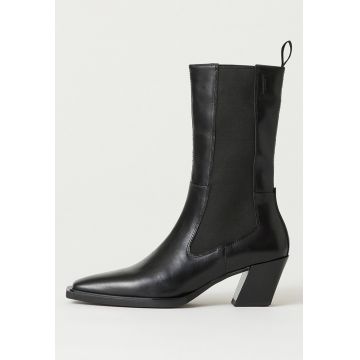 Botine de piele cu toc masiv Alina Botine de piele cu toc masiv Alina