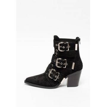 Botine de piele intoarsa cu varf ascutit Caceres Botine de piele intoarsa cu varf ascutit Caceres