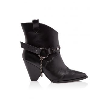 Botine din piele cu varf ascutit Luna Botine din piele cu varf ascutit Luna