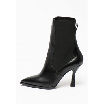Botine de piele cu insertie elastica Melody Deva London Botine de piele cu insertie elastica Melody Deva London