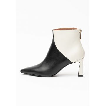 Botine de piele cu model colorblock Karluv