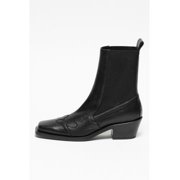 Botine Chelsea western de piele Botine Chelsea western de piele