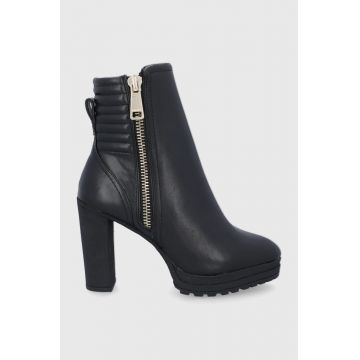 Dkny Botine femei, culoarea negru, cu toc drept