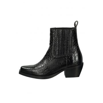 Botine Chelsea de piele cu varf ascutit Botine Chelsea de piele cu varf ascutit