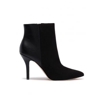 Botine din piele ecologica cu toc inalt Faira