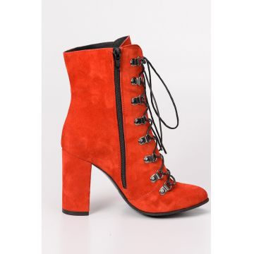 Botine din piele intoarsa cu toc masiv Osha Botine din piele intoarsa cu toc masiv Osha