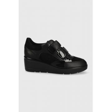 Geox Botine femei, culoarea negru, toc pana Geox Botine femei, culoarea negru, toc pana