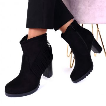 Botine piele ecologica intoarsa Caela