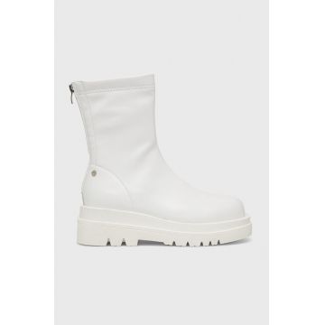 GOE botine femei, culoarea alb, cu platforma, izolare usoara GOE botine femei, culoarea alb, cu platforma, izolare usoara