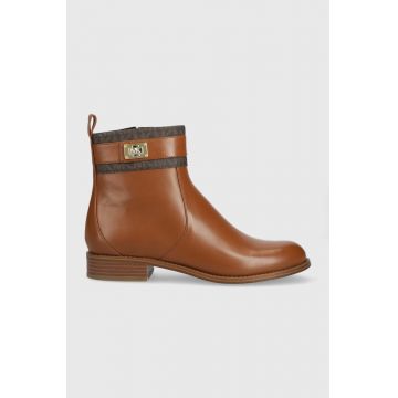MICHAEL Michael Kors botine Padma femei, culoarea maro, cu toc plat MICHAEL Michael Kors botine Padma femei, culoarea maro, cu toc plat