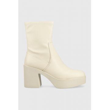 Aldo botine Upstep femei, culoarea bej, cu toc drept Aldo botine Upstep femei, culoarea bej, cu toc drept
