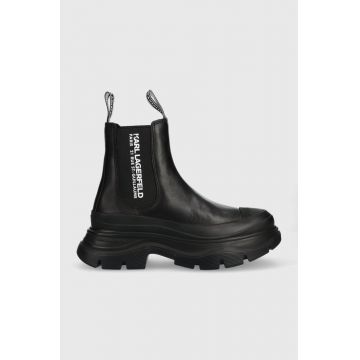 Karl Lagerfeld botine Luna femei, culoarea negru, cu platforma Karl Lagerfeld botine Luna femei, culoarea negru, cu platforma