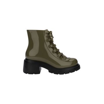 Melissa botine Melissa Cosmo Boot Ad femei, culoarea verde, cu toc drept Melissa botine Melissa Cosmo Boot Ad femei, culoarea verde, cu toc drept