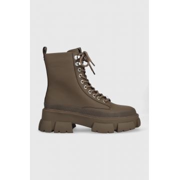 Steve Madden botine Forecast femei, culoarea maro, cu platforma Steve Madden botine Forecast femei, culoarea maro, cu platforma