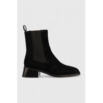 Vagabond botine din piele intoarsa Blanca femei, culoarea negru, cu toc drept Vagabond botine din piele intoarsa Blanca femei, culoarea negru, cu toc drept