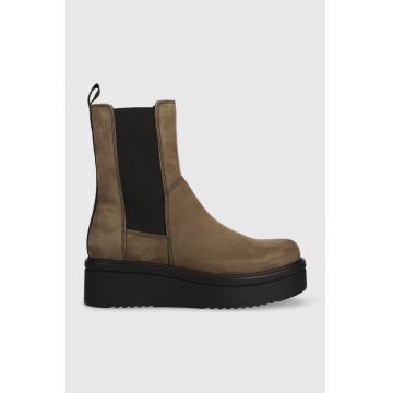Vagabond botine din piele intoarsa Tara femei, culoarea verde, cu platforma Vagabond botine din piele intoarsa Tara femei, culoarea verde, cu platforma