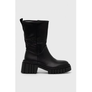 Answear Lab botine femei, culoarea negru, cu toc drept, izolat