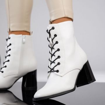 Botine Dama Gracie Albe #12954 Botine Dama Gracie Albe #12954