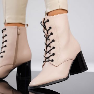 Botine Dama Gracie Bej #12956 Botine Dama Gracie Bej #12956