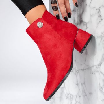 Botine Dama Nicole Rosii #12912