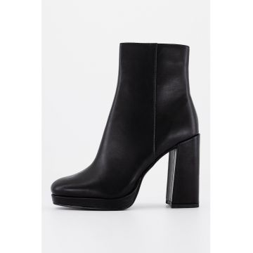 Botine de piele ecologica cu toc masiv Main Botine de piele ecologica cu toc masiv Main