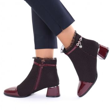 Botine piele ecologica bordo Gerda Botine piele ecologica bordo Gerda
