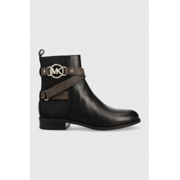 MICHAEL Michael Kors botine Rory femei, culoarea negru, cu toc plat