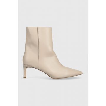 Answear Lab botine femei, culoarea bej, cu toc cui Answear Lab botine femei, culoarea bej, cu toc cui
