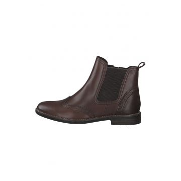 Botine Chelsea de piele cu detalii brogue