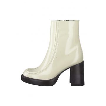 Botine de piele ecologica cu toc masiv Botine de piele ecologica cu toc masiv