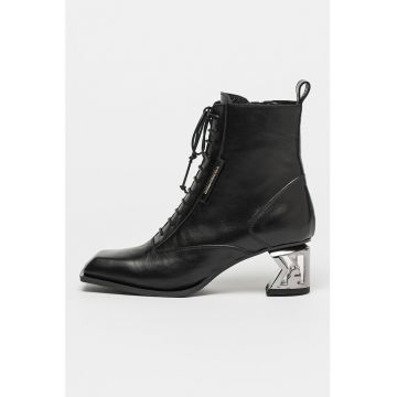Botine din piele cu toc inalt K-Blok Botine din piele cu toc inalt K-Blok