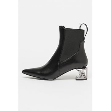 Botine din piele cu toc inalt K-Blok Botine din piele cu toc inalt K-Blok