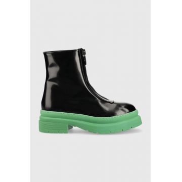 Chiara Ferragni botine Cf Gummy Vegan femei, culoarea negru, cu platforma Chiara Ferragni botine Cf Gummy Vegan femei, culoarea negru, cu platforma
