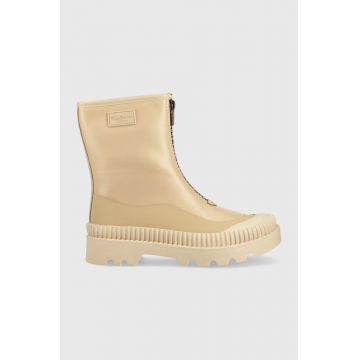 Pepe Jeans botine Gum Zip femei, culoarea bej, cu platforma Pepe Jeans botine Gum Zip femei, culoarea bej, cu platforma