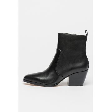 Botine de piele cu toc masiv Harlow Botine de piele cu toc masiv Harlow