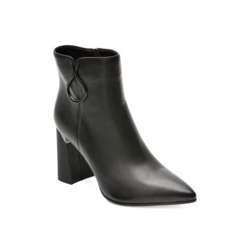 Botine EPICA negre, 1R682, din piele naturala