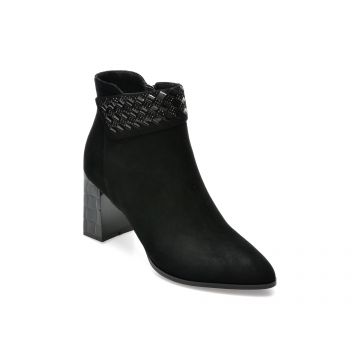 Botine FLAVIA PASSINI negre, TY08900, din piele intoarsa