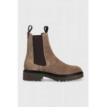 Gant botine din piele intoarsa Kelliin femei, culoarea maro, cu platforma Gant botine din piele intoarsa Kelliin femei, culoarea maro, cu platforma