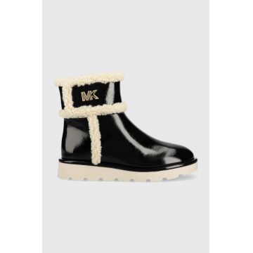 MICHAEL Michael Kors botine Marly femei, culoarea negru, cu toc plat, izolat MICHAEL Michael Kors botine Marly femei, culoarea negru, cu toc plat, izolat