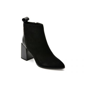 Botine FLAVIA PASSINI negre, JG00011, din piele intoarsa