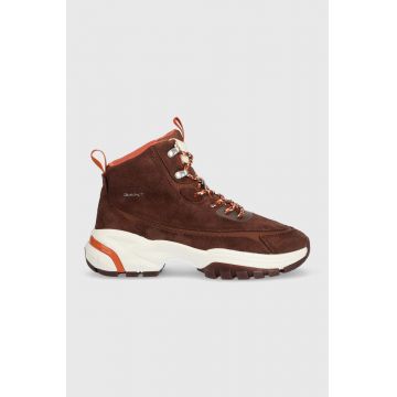 Gant botine Lawanda femei, culoarea maro, cu toc plat Gant botine Lawanda femei, culoarea maro, cu toc plat