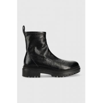 MICHAEL Michael Kors botine Comet femei, culoarea negru, cu toc plat MICHAEL Michael Kors botine Comet femei, culoarea negru, cu toc plat