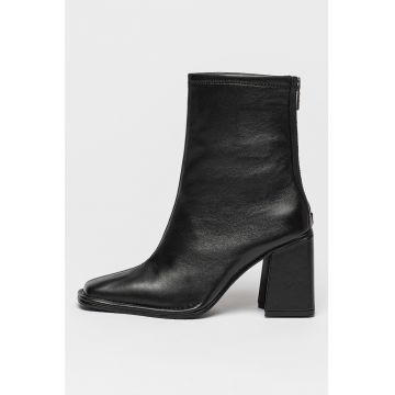Botine din piele cu toc masiv Sonny Botine din piele cu toc masiv Sonny