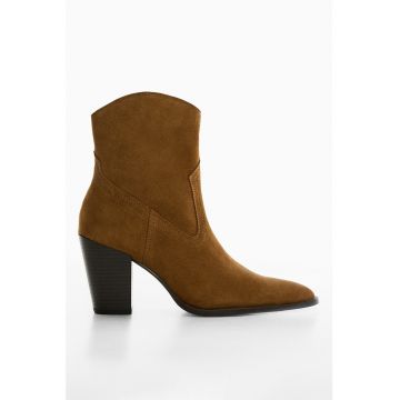 Botine western de piele intoarsa Larson