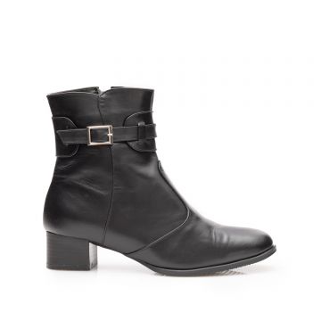 Botine dama elegante din piele naturala - 701 Negru Box