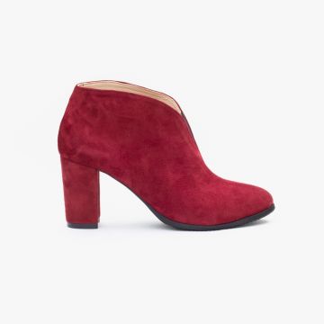 Botine elegante damă din piele naturală - 200 Bordo Velur