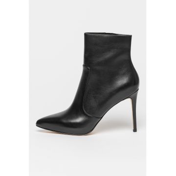 Botine stiletto de piele cu toc inalt Rue