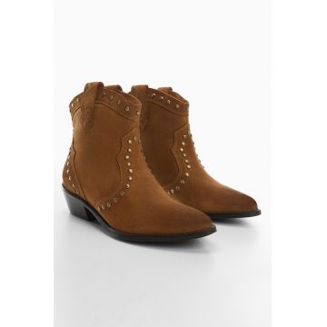 Botine cowboy din piele intoarsa Salto